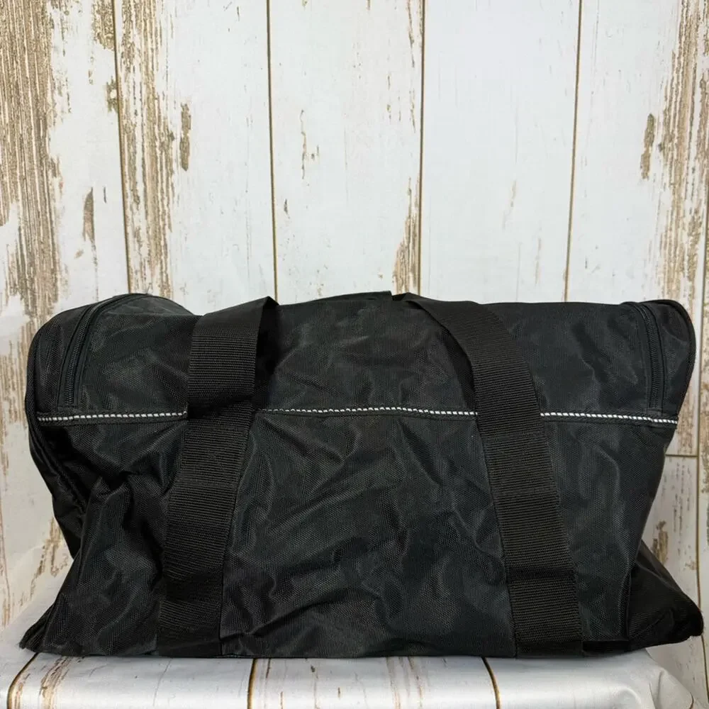Eddie Bauer Black Carry On Duffel Bag with Blue Logo, Good used condition!